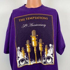 The Tempations 50th Anniversary Album Promo T Shirt Motown Purple Size 2XL